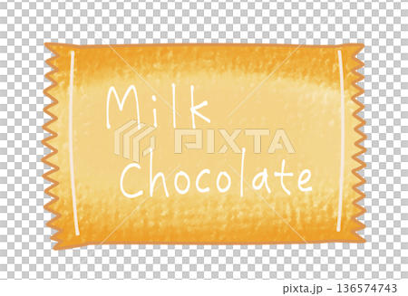 ゆるめシンプルなミルクチョコレート　アナログ風 136574743