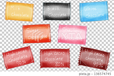 ゆるめシンプルいろいろチョコレートセット　アナログ風 136574745