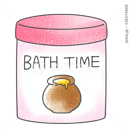 ゆるめシンプルな入浴剤ボトル はちみつの香り アナログ風 ゆるめシンプルな入浴剤ボトル はちみつの香り アナログ風 136574809