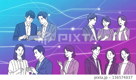 繋がるビジネスネットワーク!未来を創る人々 繋がるビジネスネットワーク!未来を創る人々 136574837