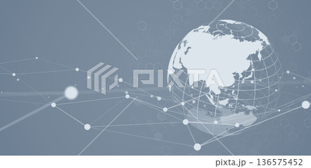 未来的サイバースペースとグローバルネットワークのコンセプト 136575452
