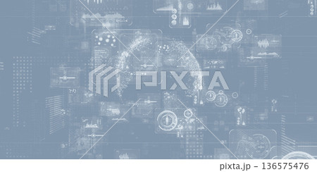 未来的サイバースペースとデジタルテクノロジーのコンセプト 136575476