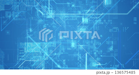 未来的サイバースペースとデジタルテクノロジーのコンセプト 136575485