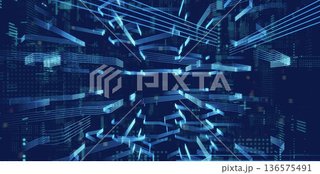 未来的サイバースペースとデジタルテクノロジーのコンセプト 136575491