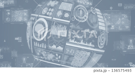 未来的サイバースペースとデジタルインターフェースのコンセプト 136575493