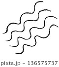 Hand Drawn Crayon Wave Lines Illustration 136575737