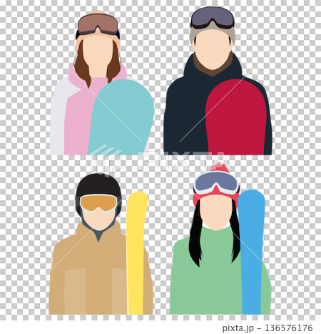 人物シルエット㉘ 136576176