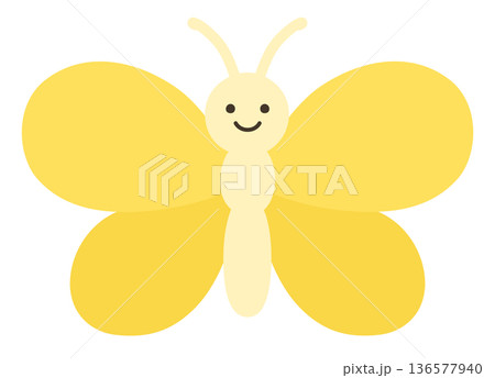 かわいい蝶々のベクターイラスト かわいい蝶々のベクターイラスト 136577940