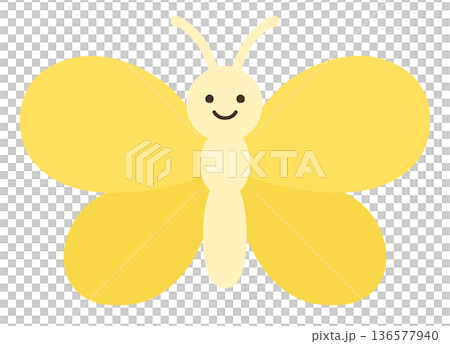 かわいい蝶々のベクターイラスト かわいい蝶々のベクターイラスト 136577940