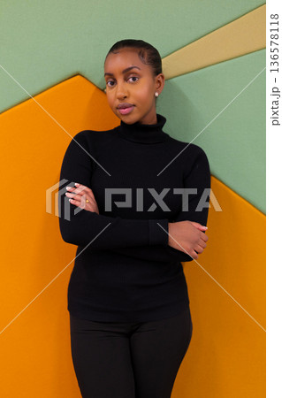 Confident Woman in a Stylish Setting Confident Woman in a Stylish Setting 136578118