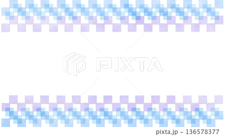 水彩風の水色フレーム　四角 136578377