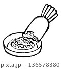 大根おろしの線画イラスト 136578380