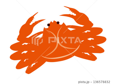 赤い蟹のイラスト素材 赤い蟹のイラスト素材 136578832