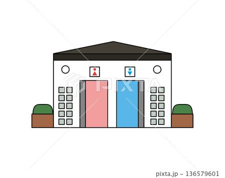 公衆トイレのイラスト 公衆トイレのイラスト 136579601