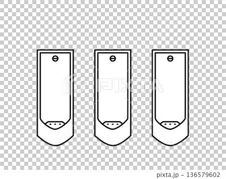 公衆トイレ、小便器のイラスト 136579602