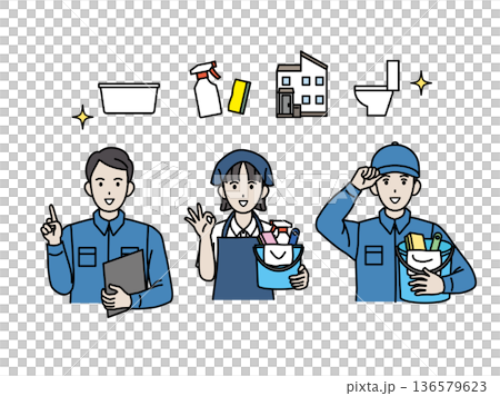 清潔公司及清潔人員示意圖 136579623