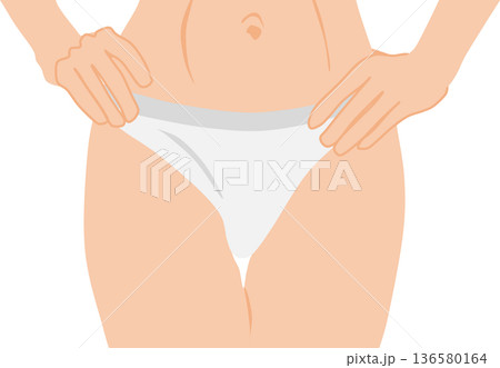 ダイエットに成功した女性のイラスト 136580164