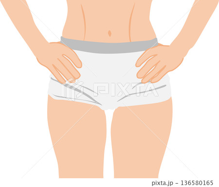 ダイエットに成功した女性のイラスト 136580165