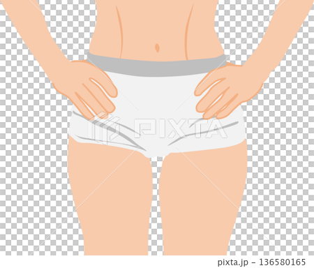 ダイエットに成功した女性のイラスト 136580165
