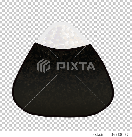 海苔で巻かれた三角おにぎりのイラスト 136580177