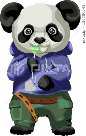 panda with sweets panda with sweets 136580343