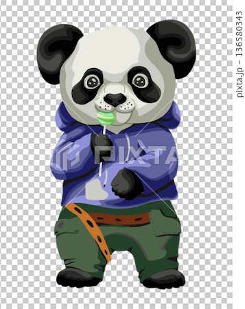 panda with sweets 136580343