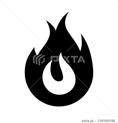 シンプルな炎のアイコン ベクター素材 136580598