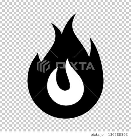 シンプルな炎のアイコン ベクター素材 136580598