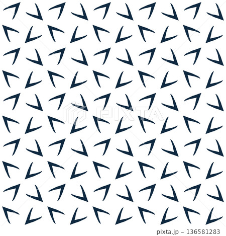 Blue and White Mid-Century Geometric Seamless Pattern with Abstract Motifs Blue and White Mid-Century Geometric Seamless Pattern with Abstract Motifs 136581283