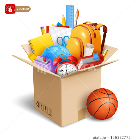 School Stationery in Cardboard Delivery Box 136582773