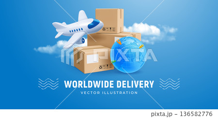 Worldwide Delivery Conceptual Banner Template Worldwide Delivery Conceptual Banner Template 136582776