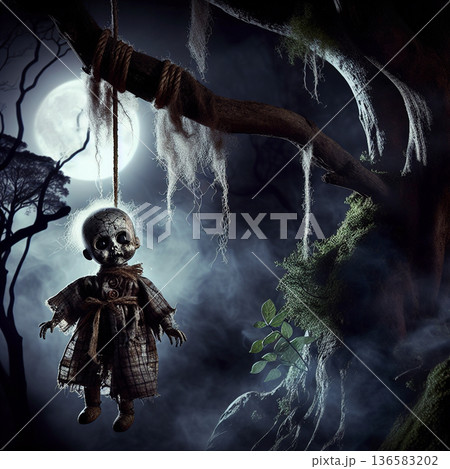 不気味な首吊り人形 136583202