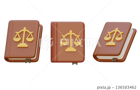 3D rendered law book with justice scales symbol isolated 3D rendered law book with justice scales symbol isolated 136583462