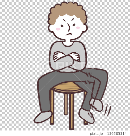 貧乏ゆすりする人のイラスト 136585314