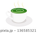 ホットの抹茶ラテのイラスト 136585321