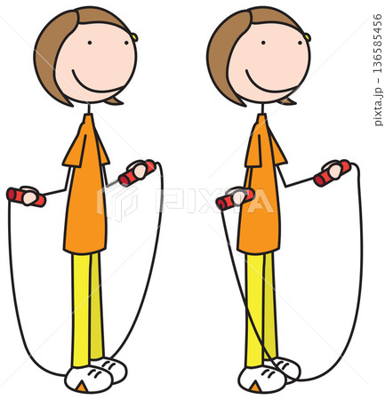 Girl Jumping Rope Vector Girl Jumping Rope Vector 136585456
