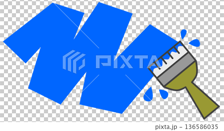 油性や水性塗料でリメイクしたり再塗装する刷毛塗りのイラスト 136586035