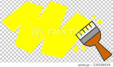 Illustration of brush painting to remake or repaint with oil-based or water-based paint 136586039