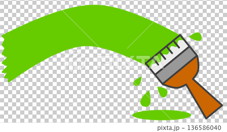 油性や水性塗料でリメイクしたり再塗装する刷毛塗りのイラスト 136586040