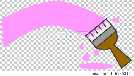 油性や水性塗料でリメイクしたり再塗装する刷毛塗りのイラスト 136586041