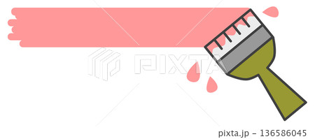 油性や水性塗料でリメイクしたり再塗装する刷毛塗りのイラスト 136586045