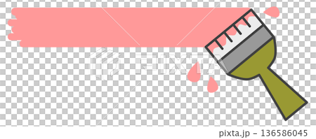 油性や水性塗料でリメイクしたり再塗装する刷毛塗りのイラスト 136586045
