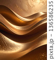 エレガントなメタリックゴールドのラグジュアリーフルイド背景 136586235