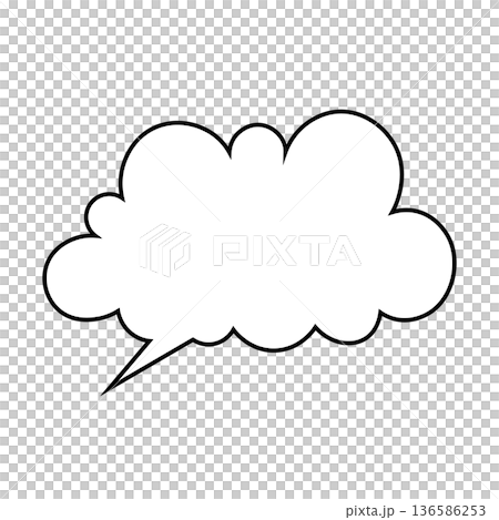 シンプルな吹き出しのイラスト　もこもこ 136586253