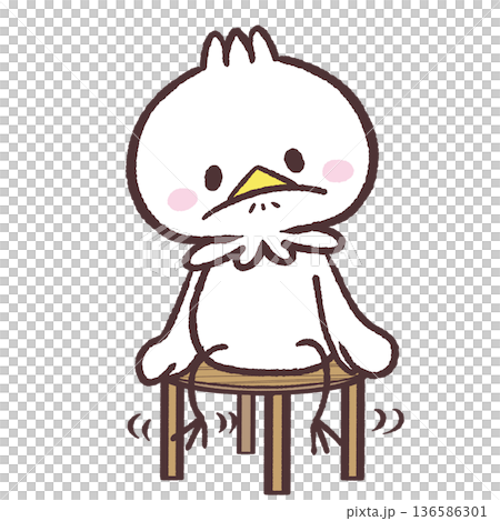 一隻焦躁不安的白鳥的插圖 136586301