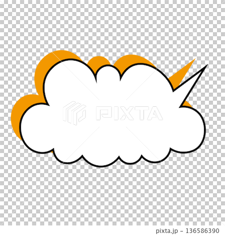シンプルな吹き出しのイラスト もこもこ シンプルな吹き出しのイラスト もこもこ 136586390
