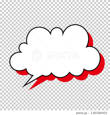Simple speech bubble illustration - Fluffy Simple speech bubble illustration - Fluffy 136586403