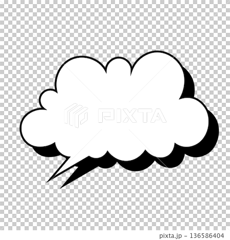 Simple speech bubble illustration - Fluffy Simple speech bubble illustration - Fluffy 136586404
