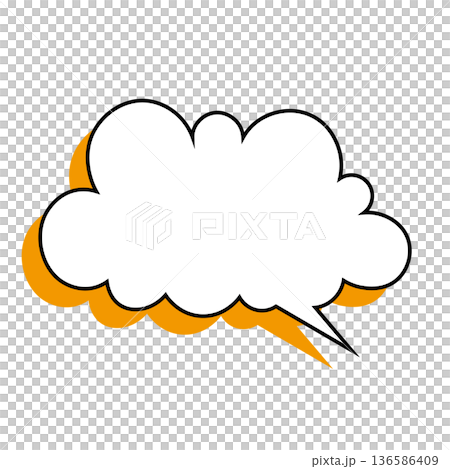 Simple speech bubble illustration - Fluffy Simple speech bubble illustration - Fluffy 136586409