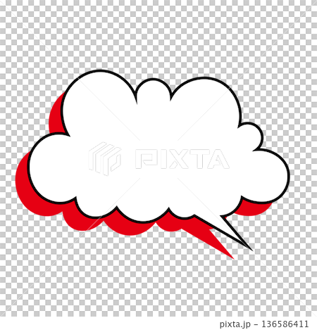 Simple speech bubble illustration - Fluffy Simple speech bubble illustration - Fluffy 136586411